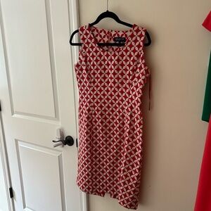 Jones New York red and white sleeveless dress